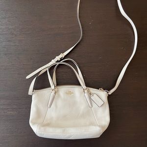Cream Coach Crossbody Purse